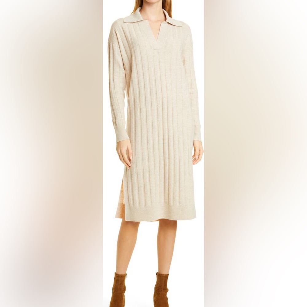Club Monaco Cashmere Ribbed Cashmere Polo Dress Size S NWOT
